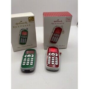 Hallmark Keepsake Set Of 2Mrs Claus and Santa Magic Hotline Phones Works